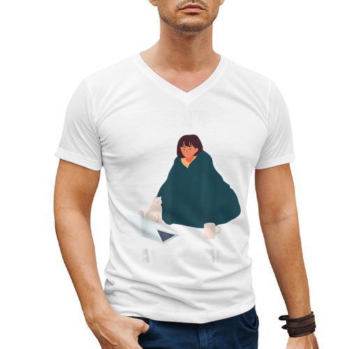 Can't Have Plans Introvert Staying Home Men's V-Neck T-Shirt - Raresse