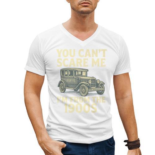 You Can't Scare Me I'm From The 1900s Retro Vintage Car Premium Men's V-Neck T-Shirt - Figerry