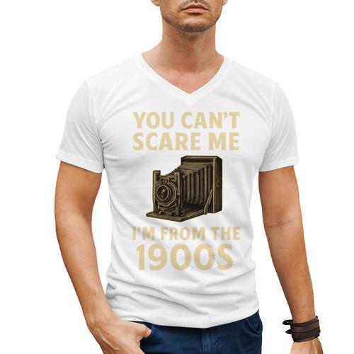 You Can't Scare Me I'm From The 1900s Vintage Camera Men's V-Neck T-Shirt - Figerry