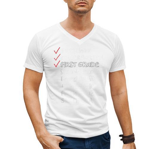 Checklist 1st Grade Class Of 2031 Shirt Graduation Men's V-Neck T-Shirt - Best Gift Smart