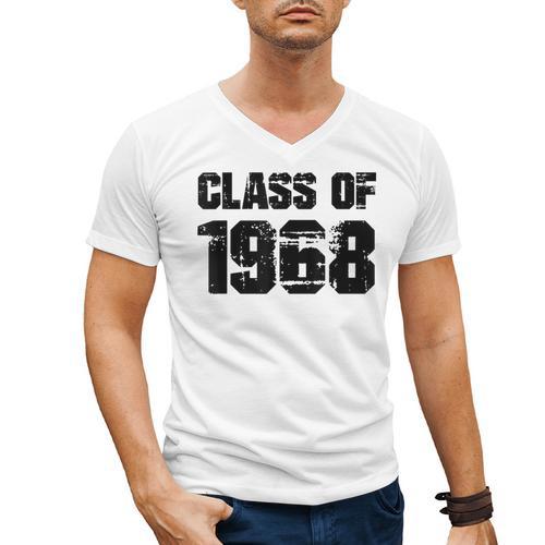 Class Of 1968 High School College Graduation Reunion Men's V-Neck T-Shirt - Best Gift Smart
