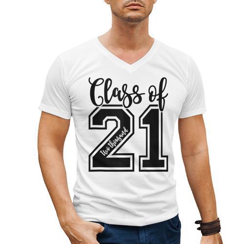 Class Of 2021 Senior 21 Cool Graduation Men's V-Neck T-Shirt - Best Gift Smart
