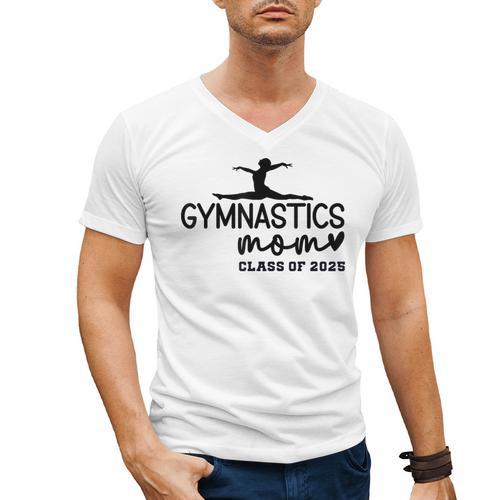 Class Of 2025 Gymnastics Mom Senior Gymnast Graduation Men's V-Neck T-Shirt - Best Gift Smart