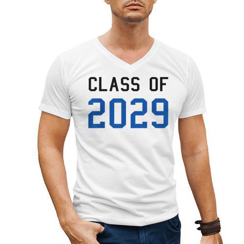 Class Of 2029 Graduation T-Shirts Men's V-Neck T-Shirt - Best Gift Smart