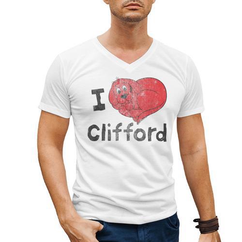 Clifford The Big Red Dog I Heart Clifford Childrens Books Men's V-Neck T-Shirt - Bookorys DE