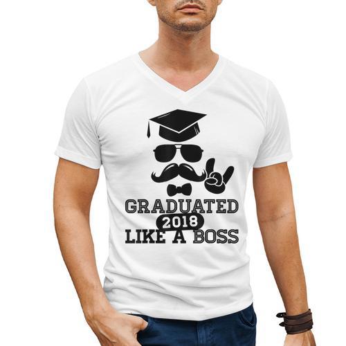 College High School Graduation Grad 2018 Shirt Men's V-Neck T-Shirt - Best Gift Smart