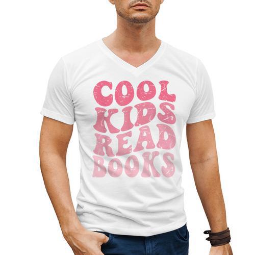 Cool Kids Read Books Library Book Reader Book Nerd Men's V-Neck T-Shirt - Bookorys DE