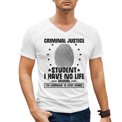 Criminal Justice School Degree Graduation Day Student Men's V-Neck T-Shirt - Best Gift Smart
