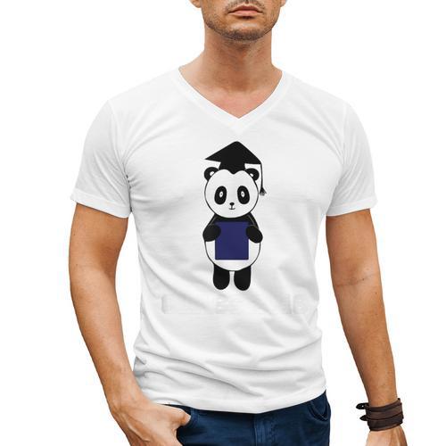 Cute Graduation Panda Class 2018 Men's V-Neck T-Shirt - Best Gift Smart