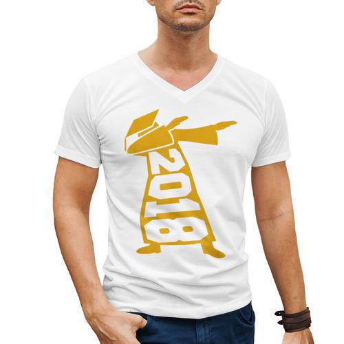 Dabbing Graduation Class Of 2018 T-Shirt School Colors Men's V-Neck T-Shirt - Best Gift Smart
