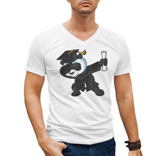 Dabbing Panda Bear Graduation Senior 2019 Shirt Men's V-Neck T-Shirt - Best Gift Smart
