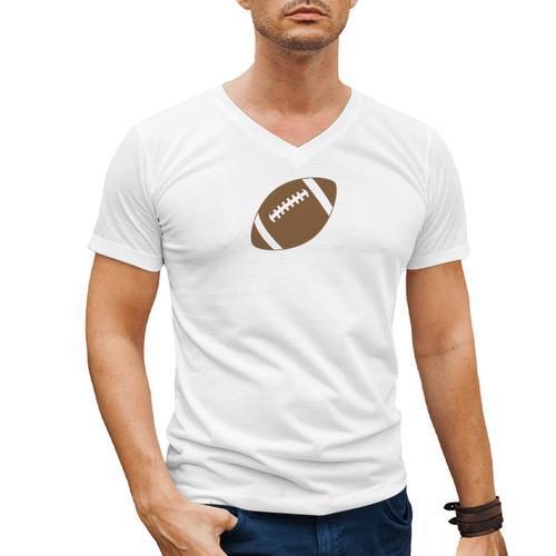 Dad Of The Birthday Boy Football Lover First Birthday Party Men's V-Neck T-Shirt - Father's Day Fun