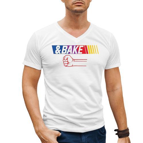 Dad Kid Matching Shake And Bake Bake Men's V-Neck T-Shirt - Father's Day Fun