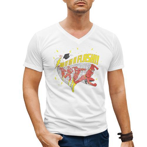 DC Comics The Flash Graduation Did It In A Flash Men's V-Neck T-Shirt - Best Gift Smart
