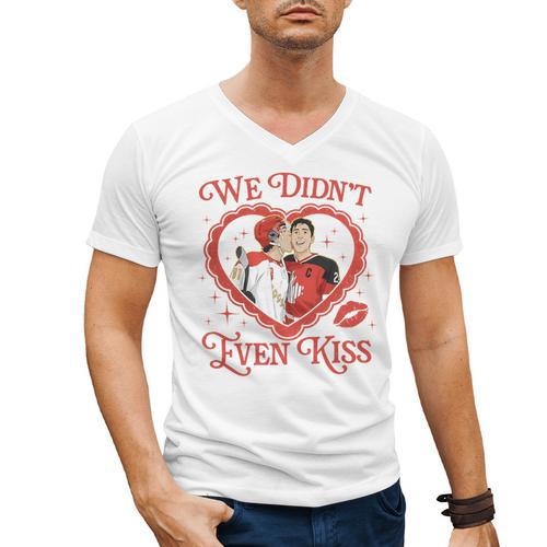 We Didn't Even Kiss Hockey Romance Book Men's V-Neck T-Shirt - Bookorys