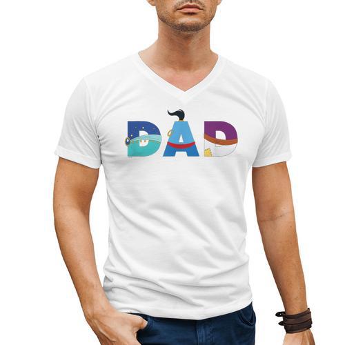 Disney Aladdin Jasmine Genie Father’s Day Birthday Dad Men's V-Neck T-Shirt - Father's Day Fun