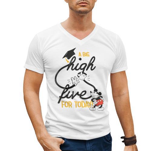 Disney Mickey Mouse A Big High Five For Today Graduation Men's V-Neck T-Shirt - Best Gift Smart