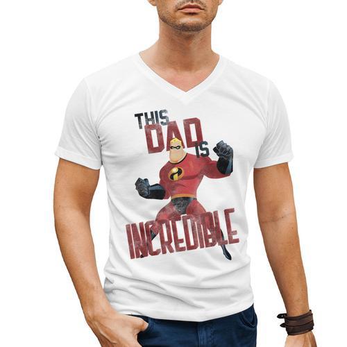 Disney Pixar The Incredibles Father's Day Incredible Dad Men's V-Neck T-Shirt - Father's Day Fun