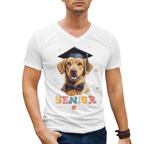 Dog Class Of 2024 Graduation Senior 2024 Men Women Girls Kids Men's V-Neck T-Shirt - Best Gift Smart