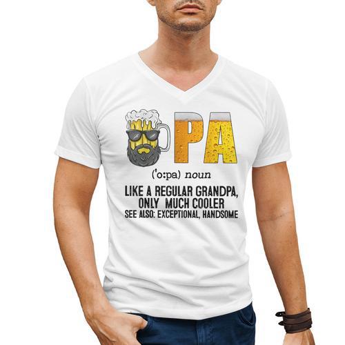 Drinking Opa Like A Regular Grandpa Much Cooler Beer Dad Men's V-Neck T-Shirt - Father's Day Fun