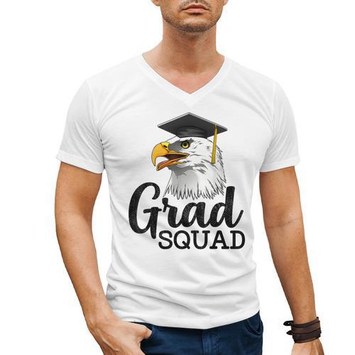 Eagle Grad Squad Class Of 2019 Graduation Men's V-Neck T-Shirt - Best Gift Smart