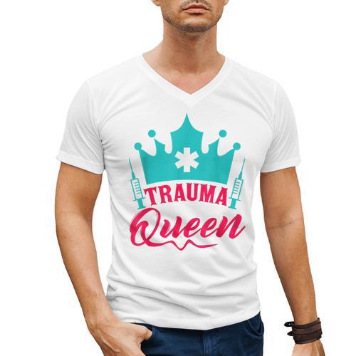 EMT Trauma Queen Paramedic Student T-Shirt Graduation Men's V-Neck T-Shirt - Best Gift Smart