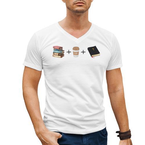 Everything a Girl Needs Books Coffee Jesus Men's V-Neck T-Shirt - Bookorys