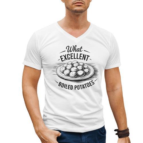 What Excellent Boiled Potatoes Book Lover Vintage Literature Men's V-Neck T-Shirt - Bookorys