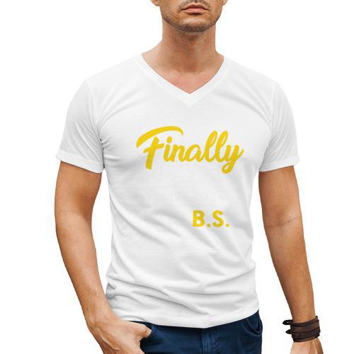 Finally Done With This BS Class Of 2025 College Graduation Premium Tri-Blend Men's V-Neck T-Shirt - Best Gift Smart