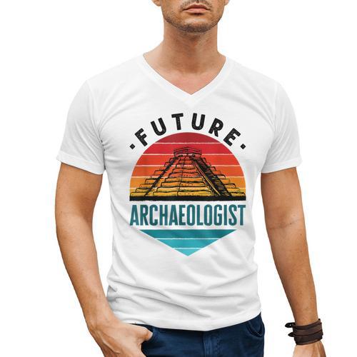Future Archaeologist Pyramid Archaeology Student Graduation Men's V-Neck T-Shirt - Best Gift Smart