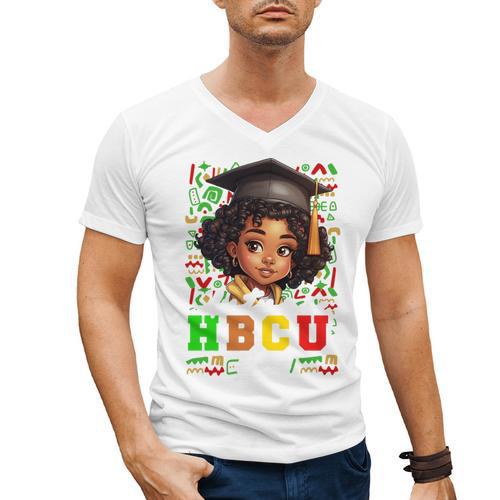 Future HBCU Grad Girl Kids Graduation HBCU College Men's V-Neck T-Shirt - Best Gift Smart