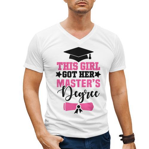 This Girl Got Her Masters Degree Graduation Mastered It 2024 Men's V-Neck T-Shirt - Best Gift Smart