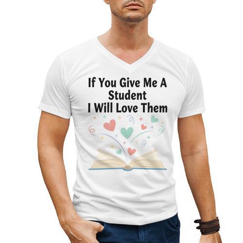 If You Give Me A Student I Will Love Them Book Magic Premium Tri-Blend Men's V-Neck T-Shirt - Bookorys