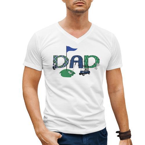 Golf Dad Hole In One Golf First Birthday Boy Party Men's V-Neck T-Shirt - Father's Day Fun