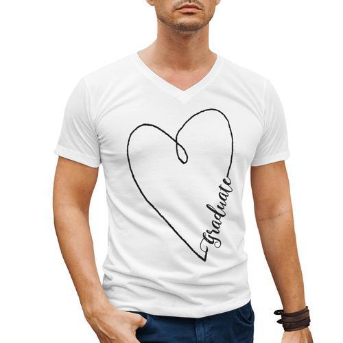 Graduate Heart Shirt Graduation Men's V-Neck T-Shirt - Best Gift Smart