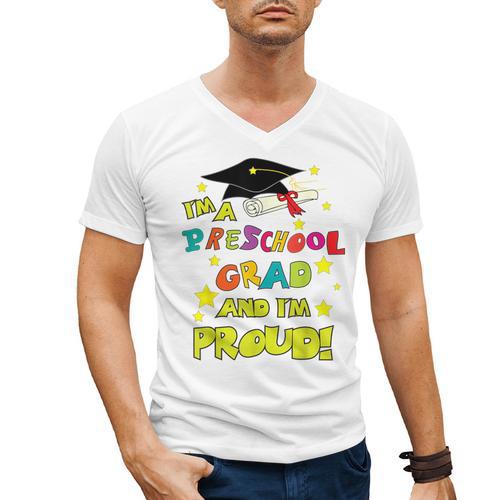 Graduation Class 2018 Cap Gown Shirt Preschool Grad Proud Men's V-Neck T-Shirt - Best Gift Smart