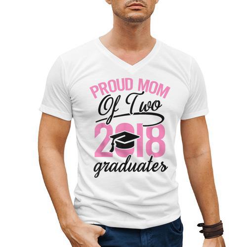 Graduation Shirt For Mom With Twins Proud Mom Of Two Men's V-Neck T-Shirt - Best Gift Smart