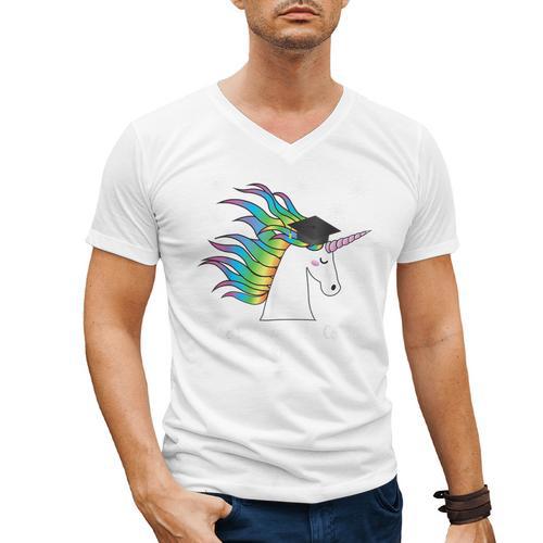 Graduation Unicorn Shirt She Believed Did School 2017 Men's V-Neck T-Shirt - Best Gift Smart