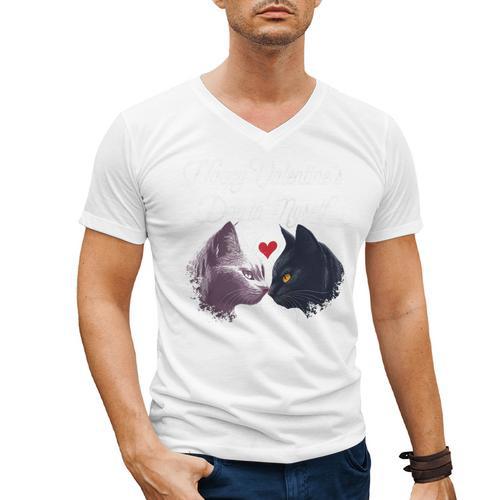 Happy Valentines Day Self Introvert Humor Antisocial Raglan Baseball Tee Men's V-Neck T-Shirt - Raresse