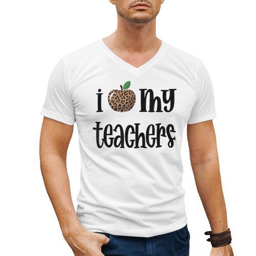 I Heart My Teachers I Love My Teachers Graduation Kids Teens Men's V-Neck T-Shirt - Best Gift Smart