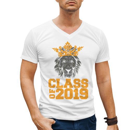 High School King Graduation Shirt Class Of 2019 Seniors Men's V-Neck T-Shirt - Best Gift Smart