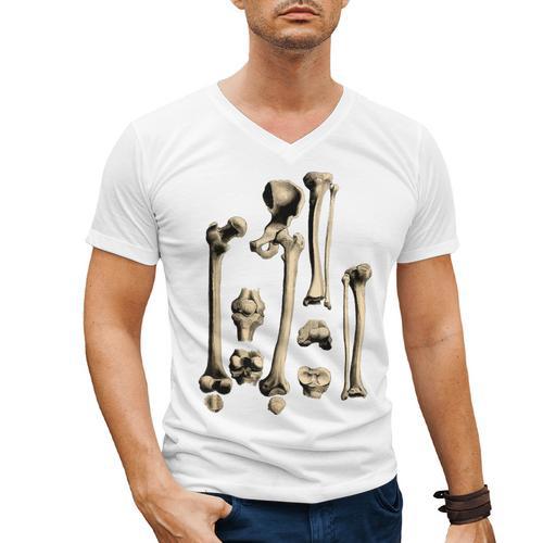 Hip And Leg Bones Book Print Vintage Human Bones Men's V-Neck T-Shirt - Bookorys DE