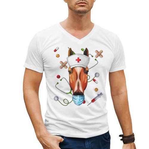 Horse Nurse RN ER Nursing School Graduation Men's V-Neck T-Shirt - Best Gift Smart