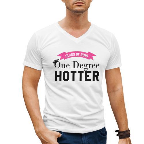 Hotter By One Degree Class Of 2018 Graduation T-Shirt Men's V-Neck T-Shirt - Best Gift Smart