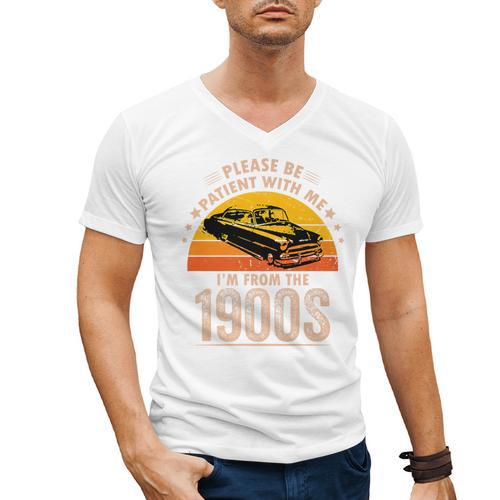 Humorous Saying Please Be Patient With Me I'm From The 1900s Premium Men's V-Neck T-Shirt - Figerry