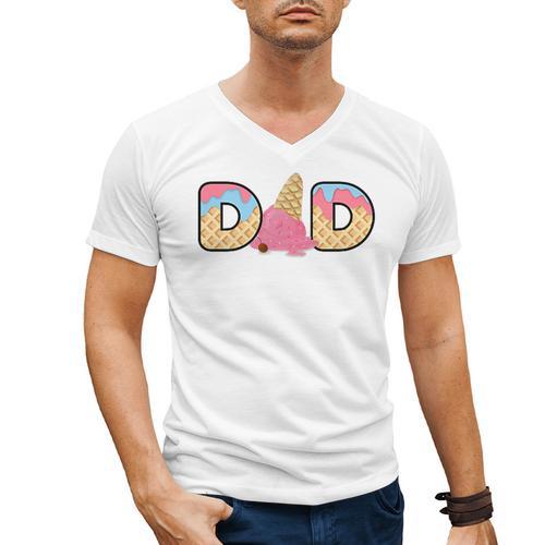 Ice Cream Dad 1st Birthday Matching Family Men's V-Neck T-Shirt - Father's Day Fun