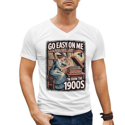 I'm From The 1900s Vinyl Record Lover For Women Premium Men's V-Neck T-Shirt - Figerry