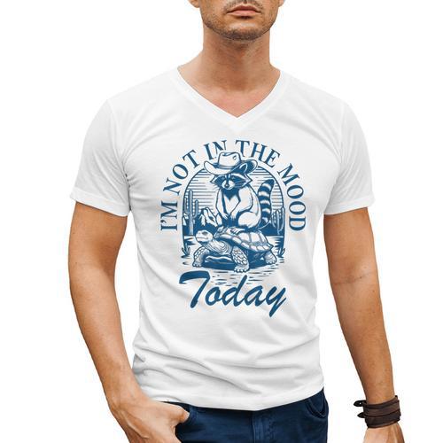 I’m Not In The Mood Today Anti-Social Moody Introvert Humor Men's V-Neck T-Shirt - Raresse