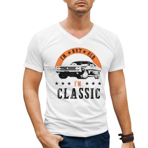 I'm Not Old I'm Classic Muscle Cars Retro Dad Vintage Car Men's V-Neck T-Shirt - Father's Day Fun
