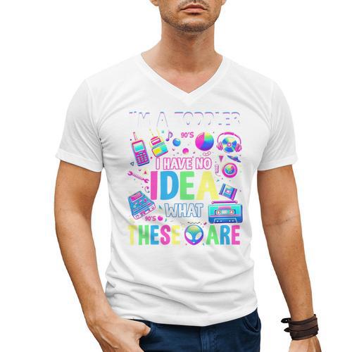 I'm A Toddler I Have No Ideas Retro Vintage 90s Nostalgia Men's V-Neck T-Shirt - Figerry